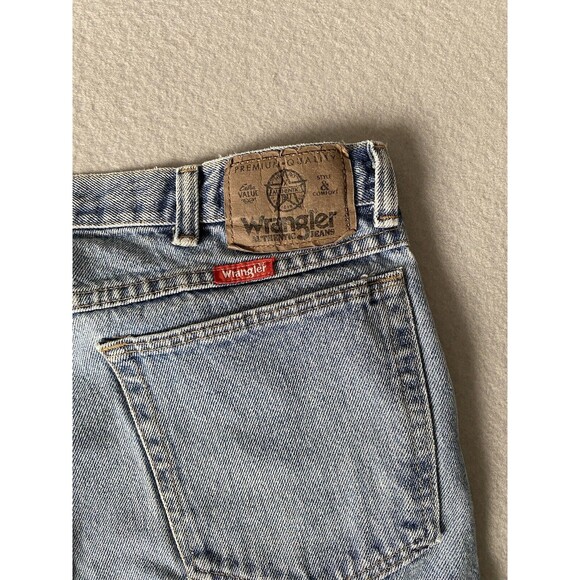 Wrangler Jeans 35x28 Blue Relaxed Fit Straight Light Denim Work Wear Tag 38x30 - Picture 11 of 12